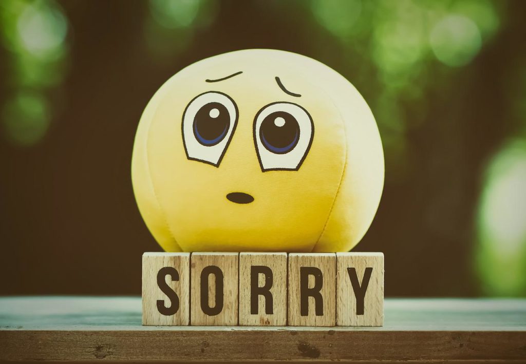 mensagem de desculpas